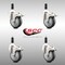 Service Caster 4 Inch 316SS Thermoplastic Rubber Swivel 7/8 Inch Stem Caster Set Lock Brake SCC-SS316TTLEX20S414-TPRB-78-4 - alternate 3